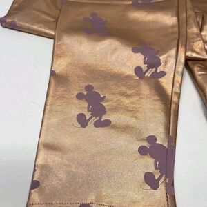 Disney Parks Mickey Mouse Rose Gold Metallic Women's Leggings Size XL/1X